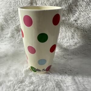 Matilda Jane Coffee Mug Multicolor Polka Dot Ceramic Cup Colorful Cottagecore